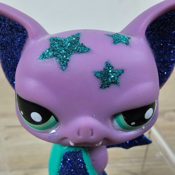 Hasbro Littlest Pet Shop #2142 Bat Purple Blue Sparkle Glitter Pretty Pairs LPS - Picture 5 of 10